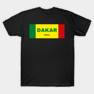 Dakar City in Senegal Flag Colors T-Shirt